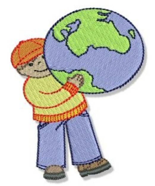 Picture of Earth Day Child Machine Embroidery Design