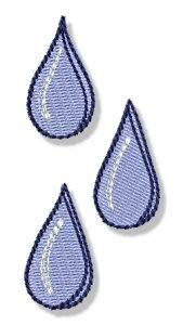 Picture of Earth Day Water Drops Machine Embroidery Design