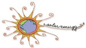 Picture of Earth Day Solar Energy Machine Embroidery Design