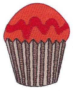 Picture of Red Cupcake Machine Embroidery Design