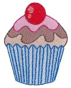 Picture of Sweet Cupcake & Cherry Machine Embroidery Design