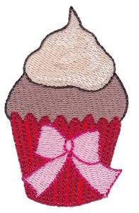 Picture of Cupcake & Bow Machine Embroidery Design