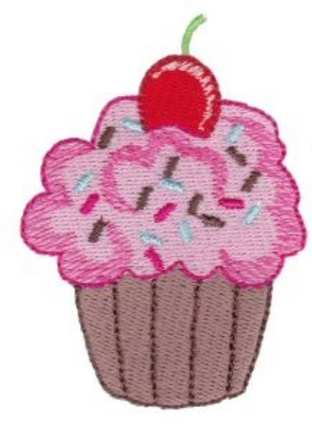 Picture of Pink Cupcake Machine Embroidery Design