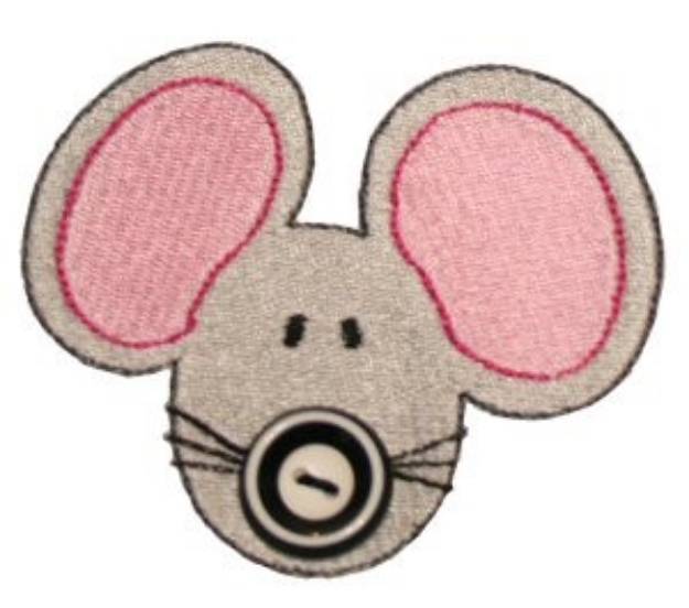 Picture of Button Nose Mouse Machine Embroidery Design