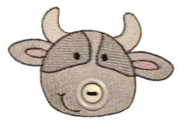 Picture of Button Nose Bull Machine Embroidery Design
