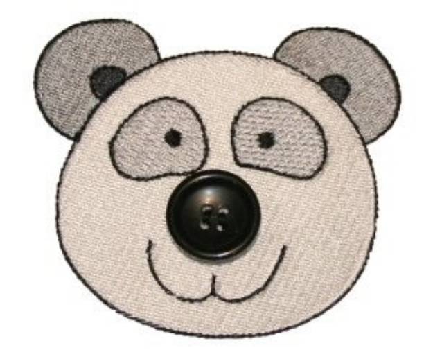 Picture of Button Nose Panda Machine Embroidery Design