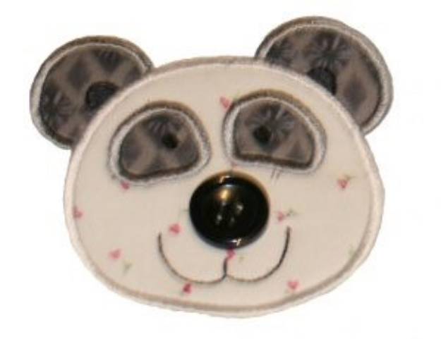Picture of Button Nose Panda Applique Machine Embroidery Design