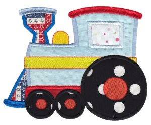 Picture of All Aboard  Train Applique Machine Embroidery Design