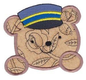 Picture of Teddy Bear Conductor Applique Machine Embroidery Design