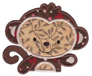 Picture of All Aboard Monkey Applique Machine Embroidery Design