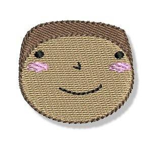 Picture of Happy Faced Black Boy Machine Embroidery Design