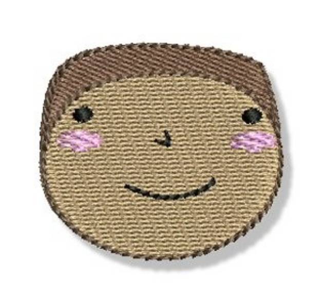 Picture of Happy Faced Black Boy Machine Embroidery Design