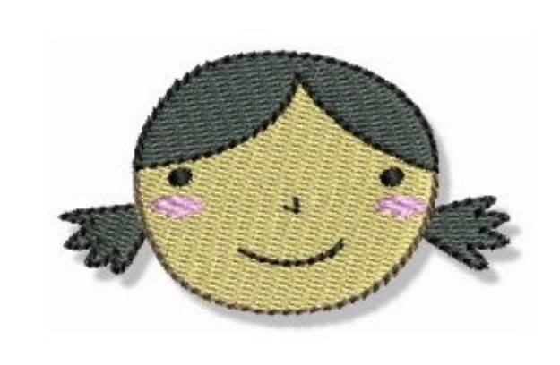 Picture of Pig Tailed Little Girl Machine Embroidery Design