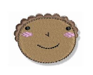 Picture of Black Little Girl Head Machine Embroidery Design