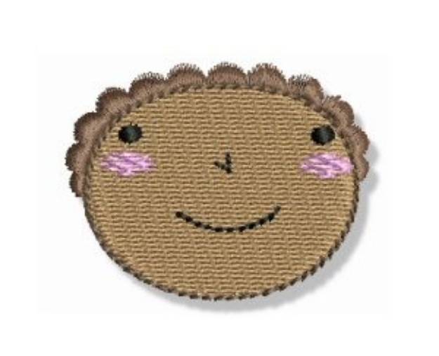 Picture of Black Little Girl Head Machine Embroidery Design