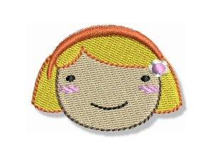 Picture of Happy Faced Blonde Girl Machine Embroidery Design