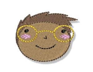 Picture of Little Boy & Glasses Machine Embroidery Design