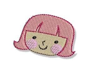 Picture of Happy Faced Woman Machine Embroidery Design