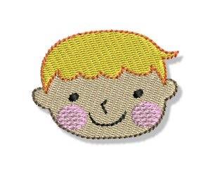 Picture of Happy Faced Blonde Boy Machine Embroidery Design