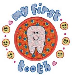 Picture of My First Tooth Applique Machine Embroidery Design