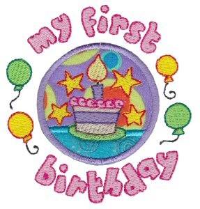 Picture of My First Birthday Applique Machine Embroidery Design