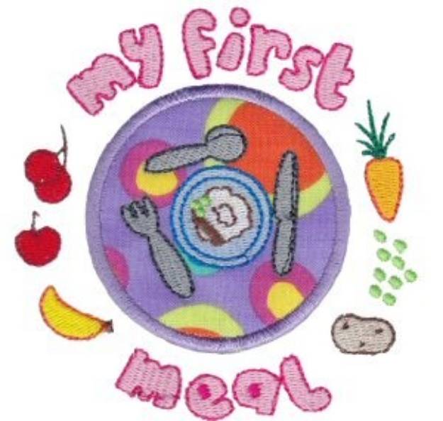 Picture of My First Meal Applique Machine Embroidery Design