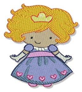 Picture of Blonde Little Girl Princess Machine Embroidery Design