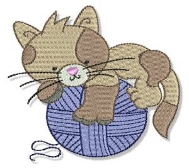 Picture of Cuddly Kitten & Yarn Machine Embroidery Design