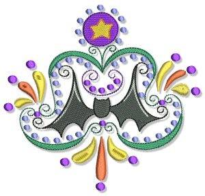 Picture of Swirly Halloween Bat Embellishment Machine Embroidery Design