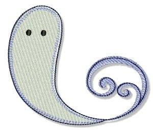 Picture of Swirly Halloween Ghost Machine Embroidery Design