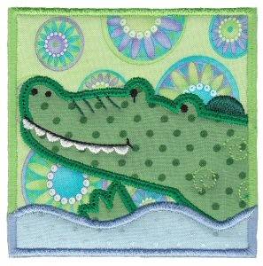 Picture of Alligator Applique Block Machine Embroidery Design