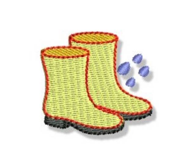 Picture of Autumn Mini Rain Boots Machine Embroidery Design