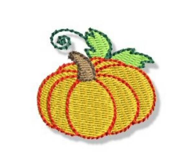 Picture of Autumn Mini Pumpkin Machine Embroidery Design