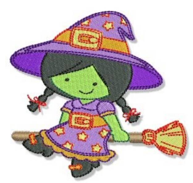 Picture of Cute Halloween Witch Machine Embroidery Design