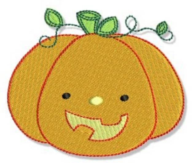 Picture of Cute Halloween Jack-O-Lantern Machine Embroidery Design