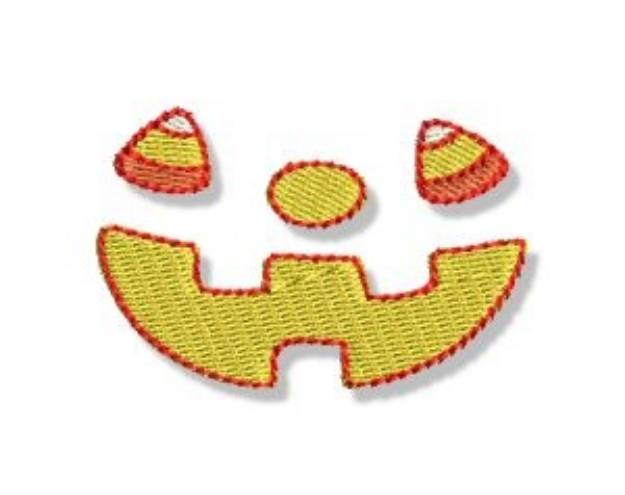 Picture of Halloween Candy Corn Face Machine Embroidery Design