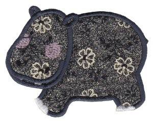 Picture of Noahs Ark Hippo Applique Machine Embroidery Design