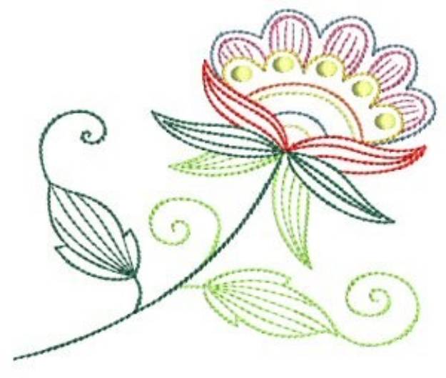 Picture of Jacobean Flower Machine Embroidery Design