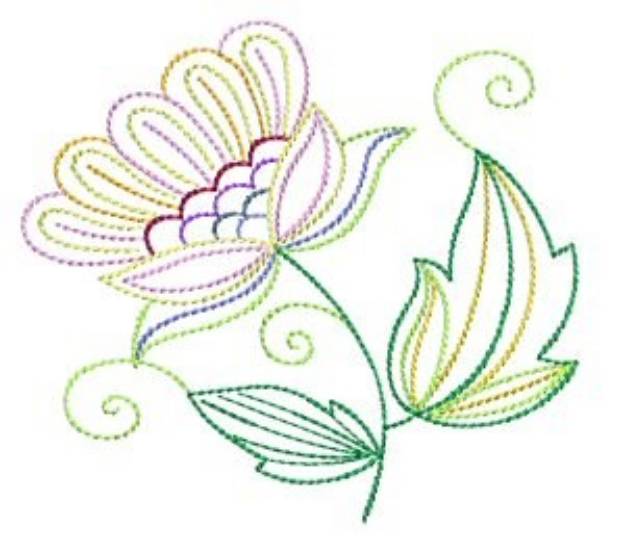 Picture of Jacobean Flower Machine Embroidery Design
