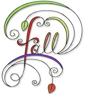 Picture of Swirly Fall Design Machine Embroidery Design