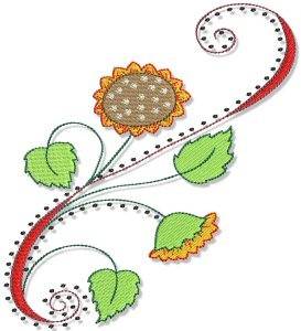 Picture of Sunflower Fall Border Machine Embroidery Design