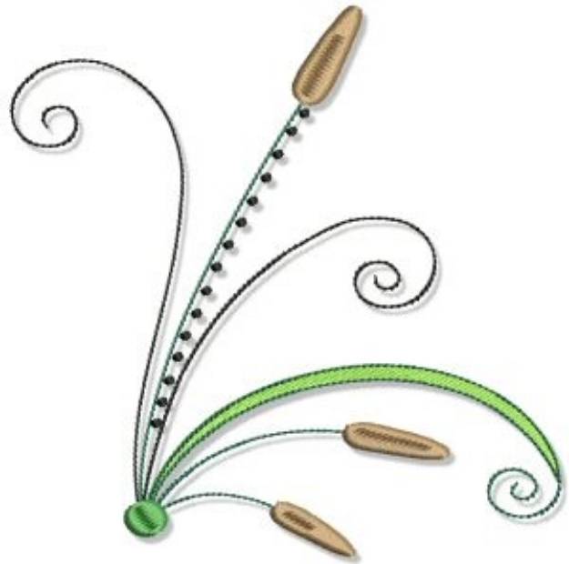 Picture of Cattails & Swirls Machine Embroidery Design