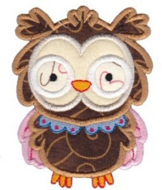 Picture of Adorable Owl Applique Machine Embroidery Design