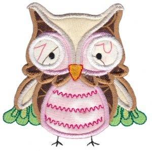 Picture of Pink Owl Applique Machine Embroidery Design