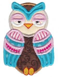 Picture of Sleepy Owl Applique Machine Embroidery Design
