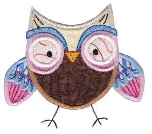 Picture of Happy Owl Applique Machine Embroidery Design