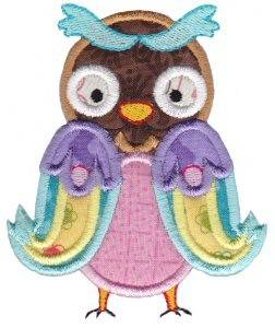 Picture of Pretty Owl Applique Machine Embroidery Design