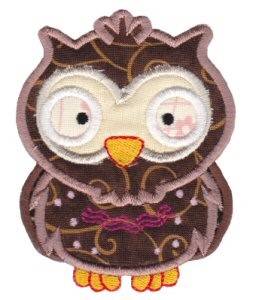 Picture of Little Owl Applique Machine Embroidery Design