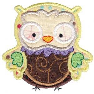 Picture of Yellow Owl Applique Machine Embroidery Design