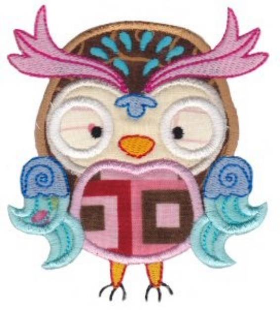 Picture of Fancy Owl Applique Machine Embroidery Design